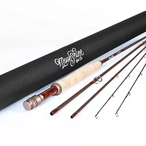 Moonshine Rod Co. The Drifter Series Fly Fishing Rod (Matte, 6WT 9′ 4PC)