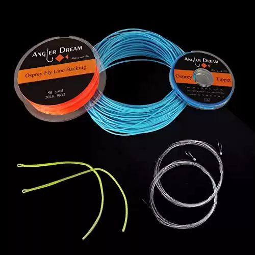 Blue Floating 1F WF Fly Fishing Line Kit 1WT Fly Fishing Line Leader Braided Backing Fish Line