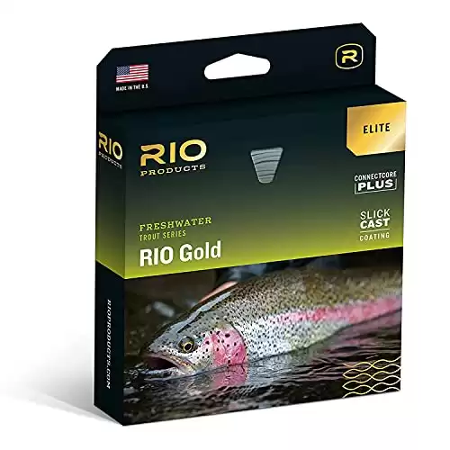 Rio Elite Gold Fly Line, Easy to Cast Flies from Size 2 to 22, Ultimate All-Around Fly Line with Ultra-Slick Performance, Moss/Gold/Gray, 90ft, WF5F
